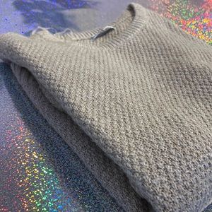 Beige Long Sleeve Round Bottom Sweater